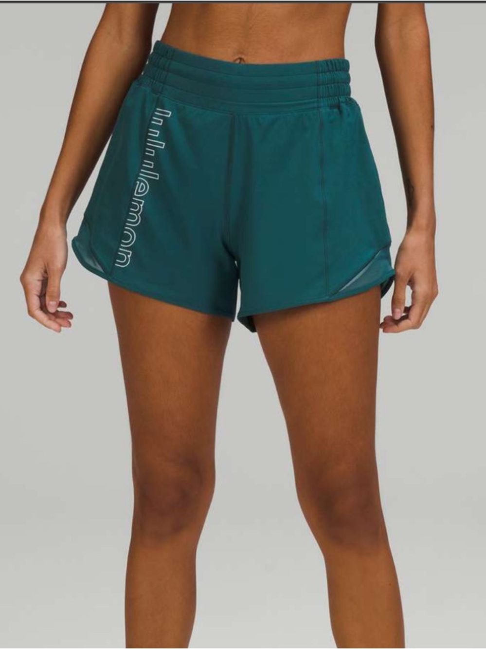 Lululemon Limited Hotty Hot HR Green Jasper 4” Athletic Running Shorts Size 6